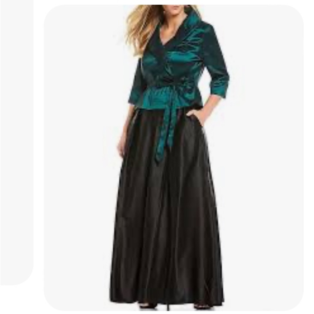 Alex Evenings Plus Size Satin Inverted Pleat Ball Gown Skirt - Picture 2 of 16